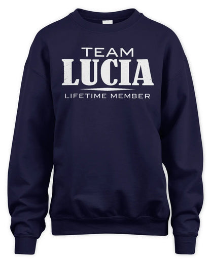 LUCIA BL62-K4-128 - Personalized “Team NAME Lifetime Member” - Unisex Sweatshirt - Navy