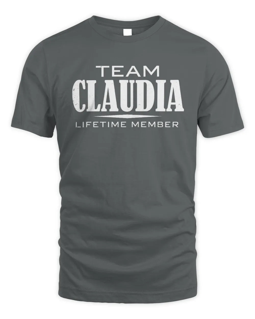 CLAUDIA BL62-K4-128 - Personalized “Team NAME Lifetime Member” - Unisex Standard T-Shirt - Charcoal
