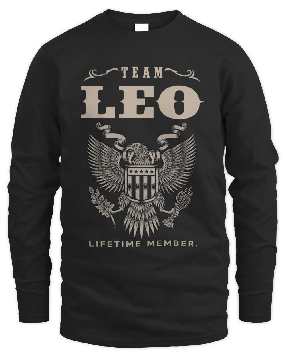 LEO TP06-K82 – Personalized Classic Style Apparel “Team NAME Lifetime Member” - Men's Long Sleeved T-Shirt - Black