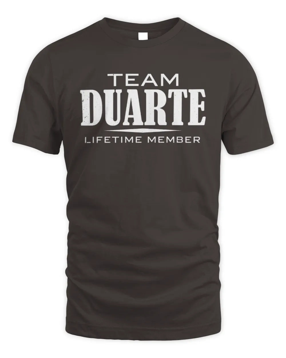 DUARTE BL62-K4-128 - Personalized “Team NAME Lifetime Member” - Unisex Standard T-Shirt - Dark Chocolate