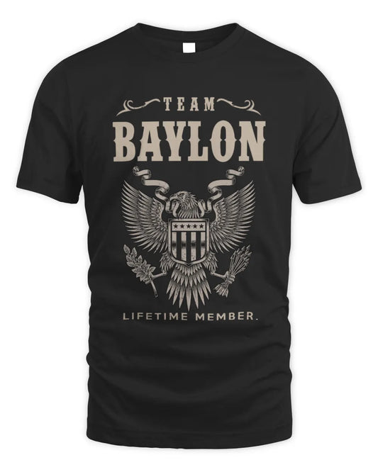 BAYLON TP06-K82 – Personalized Classic Style Apparel “Team NAME Lifetime Member” - Unisex Standard T-Shirt - Black