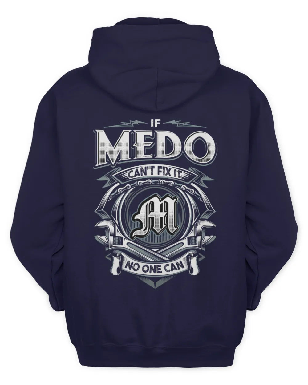 MEDO AP81-K4-626 - Personalized Ahmed Quote Apparel “If Ahmed Can't Fix It, No One Can” - Unisex Hoodie - Navy
