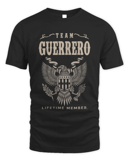 GUERRERO TP06-K82 – Personalized Classic Style Apparel “Team NAME Lifetime Member” - Unisex Standard T-Shirt - Black
