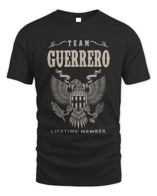 GUERRERO TP06-K82 – Personalized Classic Style Apparel “Team NAME Lifetime Member” - Unisex Standard T-Shirt - Black