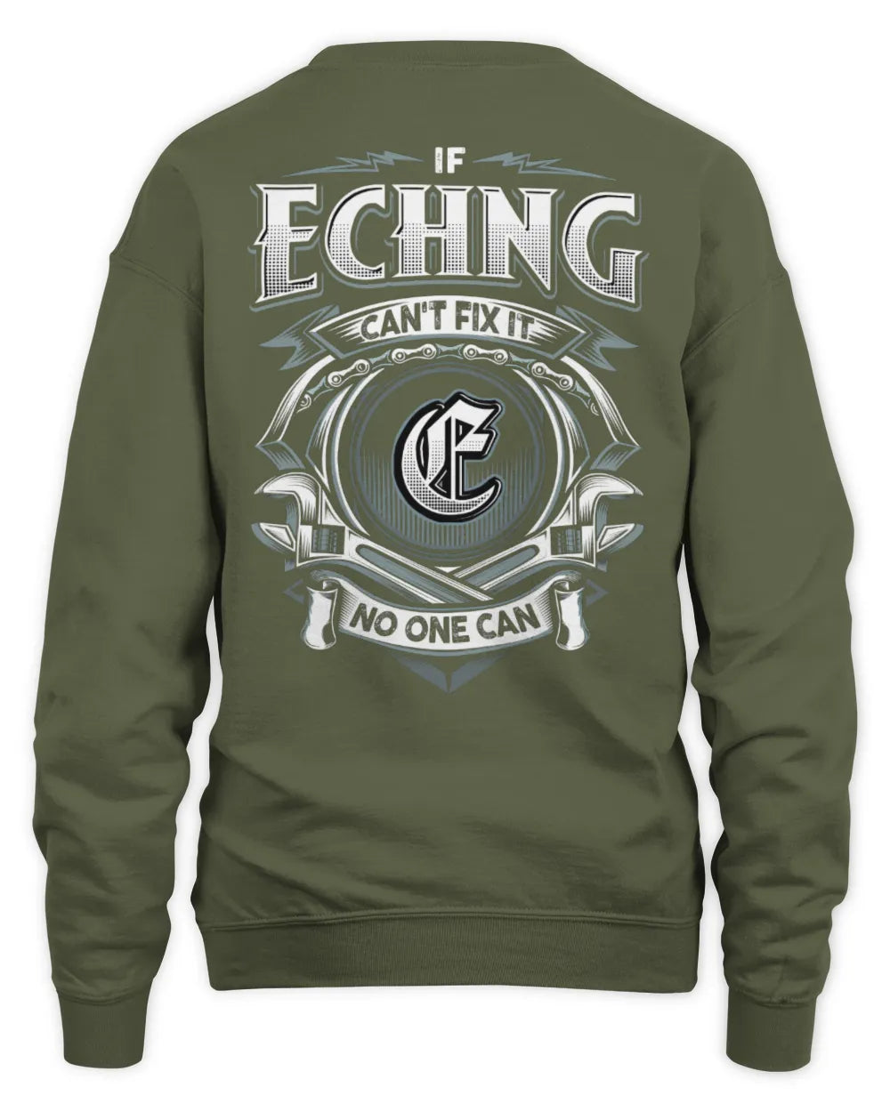 ECHNG AP81-K4-626 - Personalized Ahmed Quote Apparel “If Ahmed Can't Fix It, No One Can” - Unisex Sweatshirt - Military Green