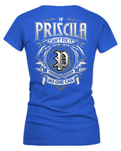 PRISCILA AP81-K4-626 - Personalized Ahmed Quote Apparel “If Ahmed Can't Fix It, No One Can” - Women's V-Neck T-Shirt - Royal