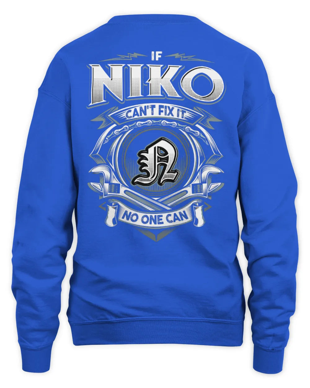 NIKO AP81-K4-626 - Personalized Ahmed Quote Apparel “If Ahmed Can't Fix It, No One Can” - Unisex Sweatshirt - Royal