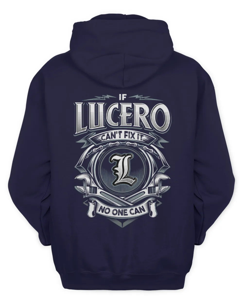 LUCERO AP81-K4-626 - Personalized Ahmed Quote Apparel “If Ahmed Can't Fix It, No One Can” - Unisex Hoodie - Navy