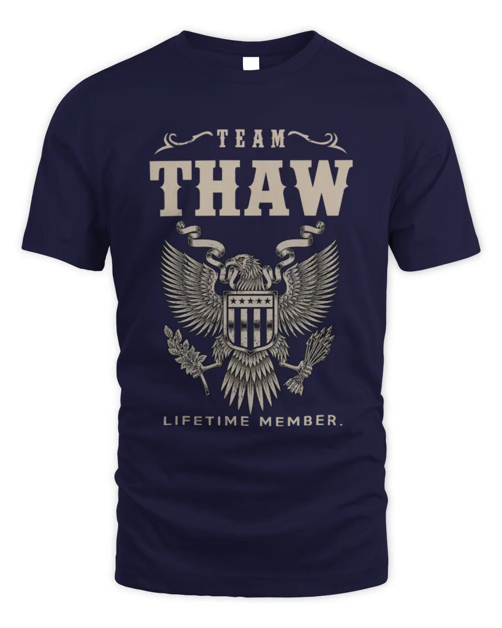 THAW TP06-K82 – Personalized Classic Style Apparel “Team NAME Lifetime Member” - Unisex Standard T-Shirt - Navy