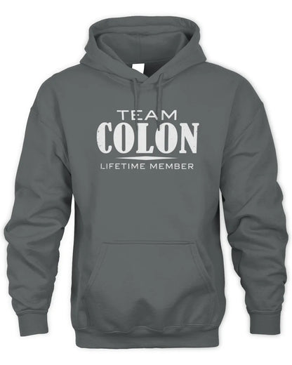 COLON BL62-K4-128 - Personalized “Team NAME Lifetime Member” - Unisex Hoodie - Charcoal