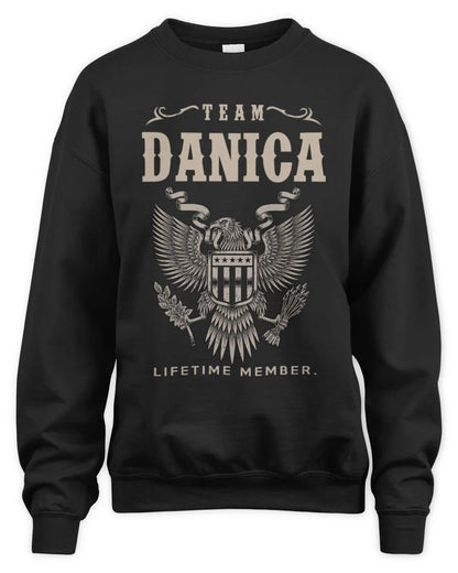 DANICA TP06-K82 – Personalized Classic Style Apparel “Team NAME Lifetime Member” - Unisex Sweatshirt - Black