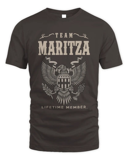 MARITZA TP06-K82 – Personalized Classic Style Apparel “Team NAME Lifetime Member” - Unisex Standard T-Shirt - Dark Chocolate