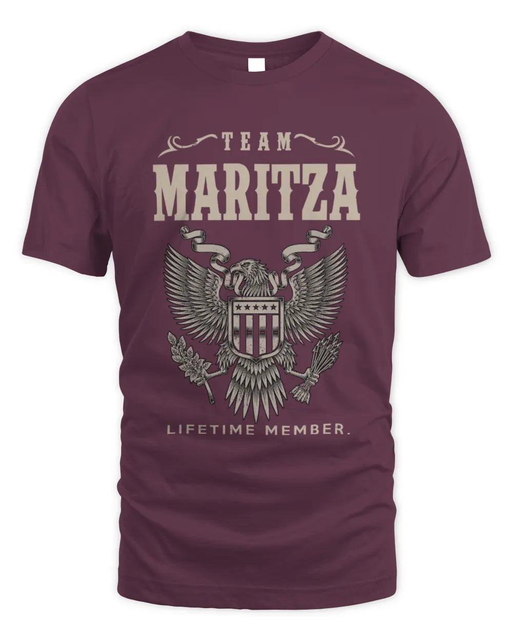 MARITZA TP06-K82 – Personalized Classic Style Apparel “Team NAME Lifetime Member” - Unisex Standard T-Shirt - Maroon