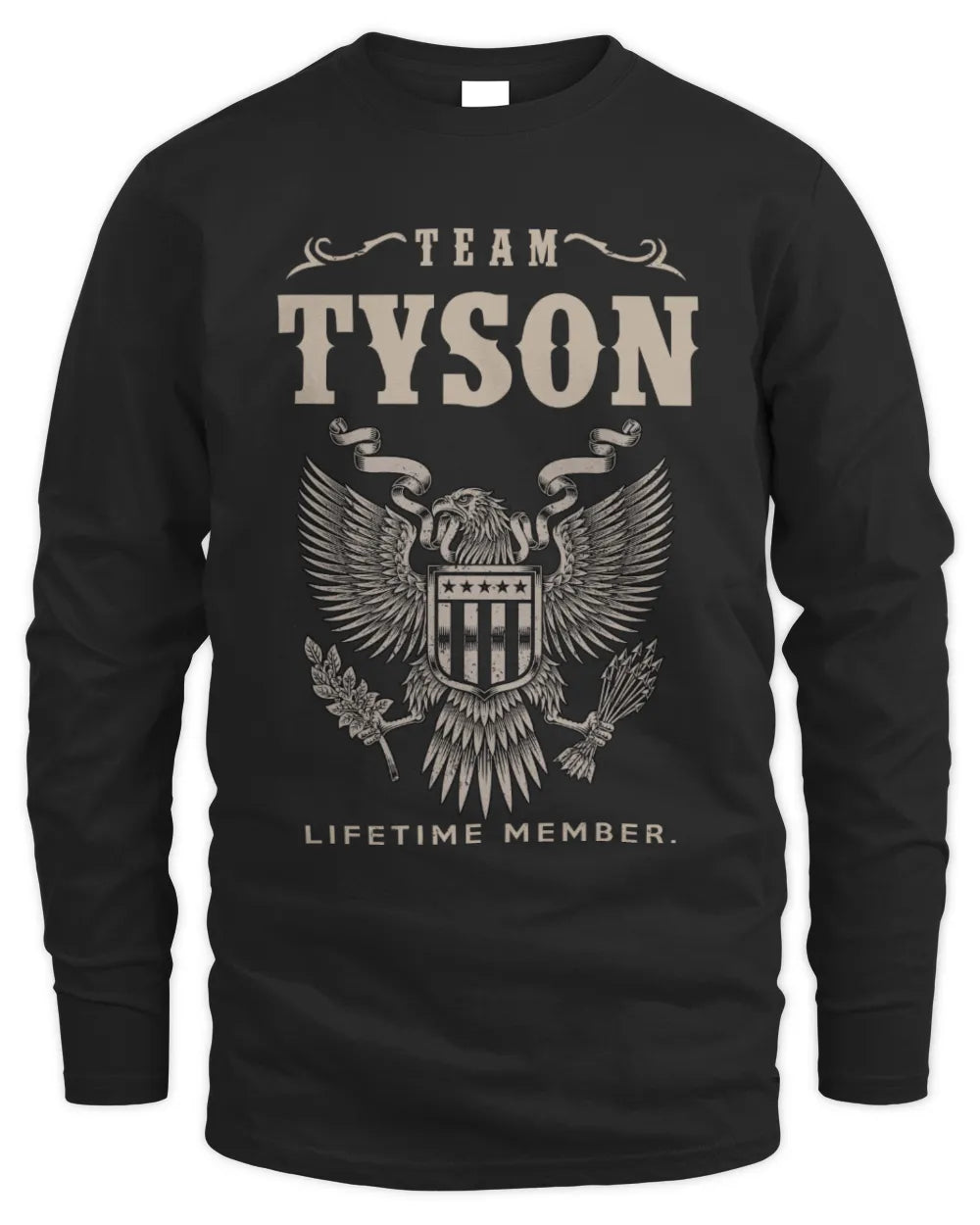 TYSON TP06-K82 – Personalized Classic Style Apparel “Team NAME Lifetime Member” - Men's Long Sleeved T-Shirt - Black