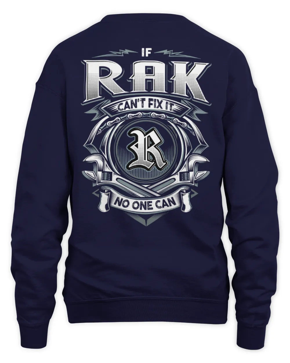 RAK AP81-K4-626 - Personalized Ahmed Quote Apparel “If Ahmed Can't Fix It, No One Can” - Unisex Sweatshirt - Navy
