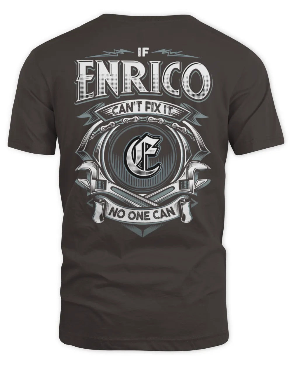 ENRICO AP81-K4-626 - Personalized Ahmed Quote Apparel “If Ahmed Can't Fix It, No One Can” - Unisex Standard T-Shirt - Dark Chocolate