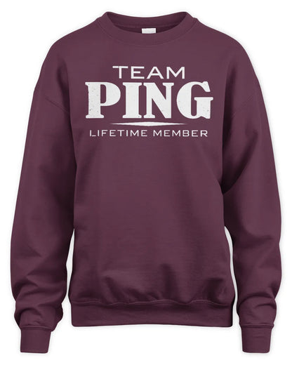 PING BL62-K4-128 - Personalized “Team NAME Lifetime Member” - Unisex Sweatshirt - Maroon