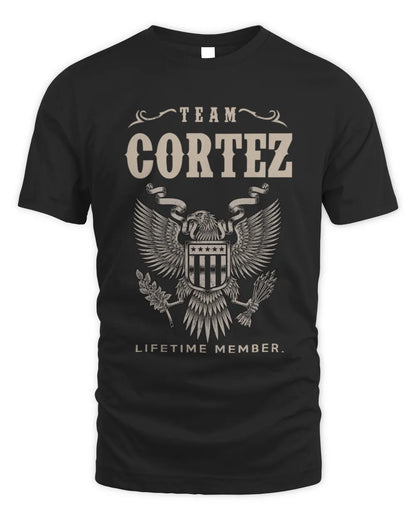 CORTEZ TP06-K82 – Personalized Classic Style Apparel “Team NAME Lifetime Member” - Unisex Standard T-Shirt - Black