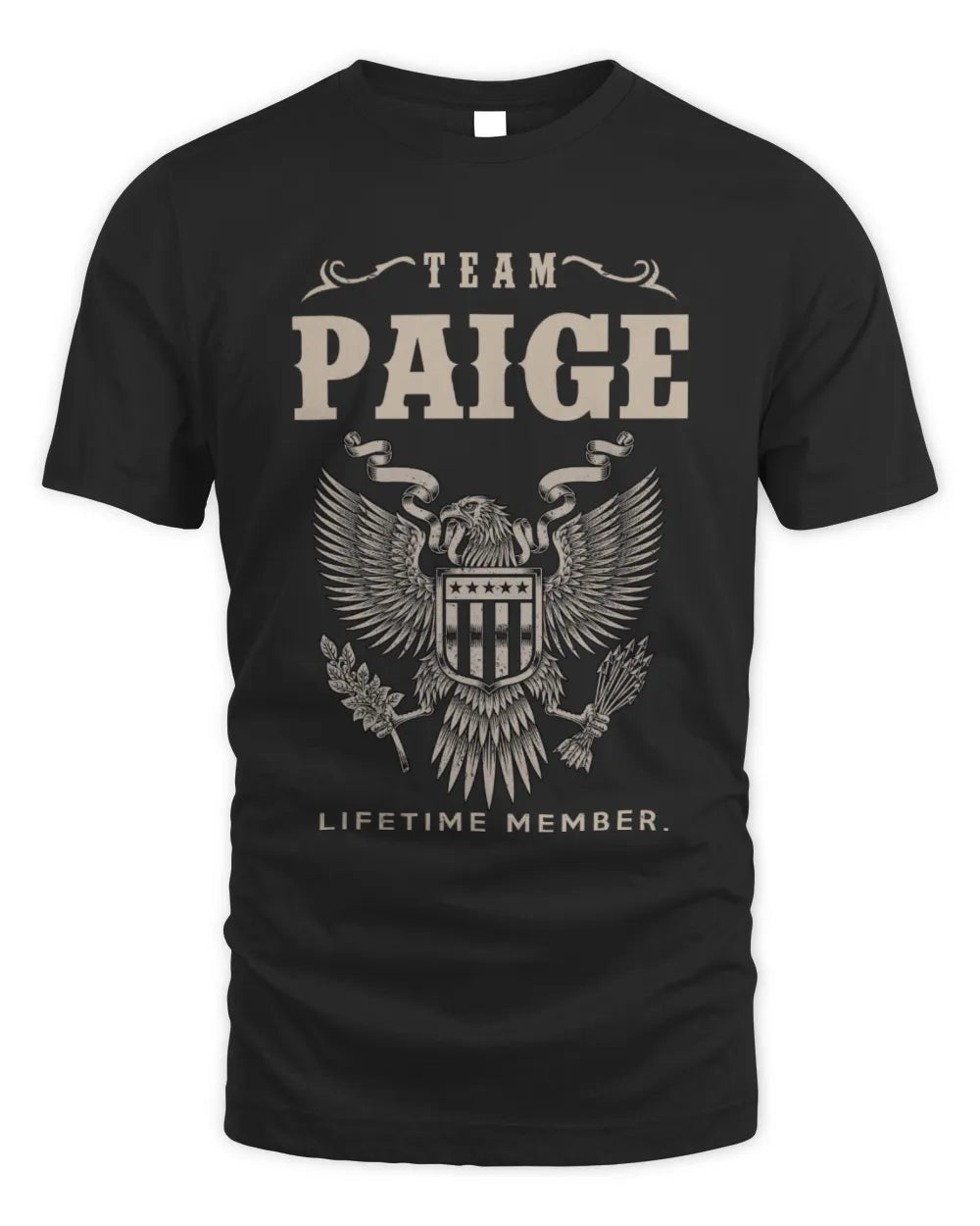 PAIGE TP06-K82 – Personalized Classic Style Apparel “Team NAME Lifetime Member” - Unisex Standard T-Shirt - Black