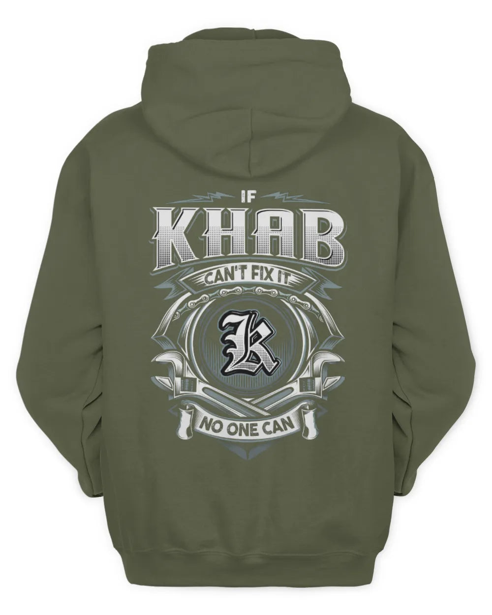 KHAB AP81-K4-626 - Personalized Ahmed Quote Apparel “If Ahmed Can't Fix It, No One Can” - Unisex Hoodie - Military Green
