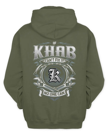 KHAB AP81-K4-626 - Personalized Ahmed Quote Apparel “If Ahmed Can't Fix It, No One Can” - Unisex Hoodie - Military Green