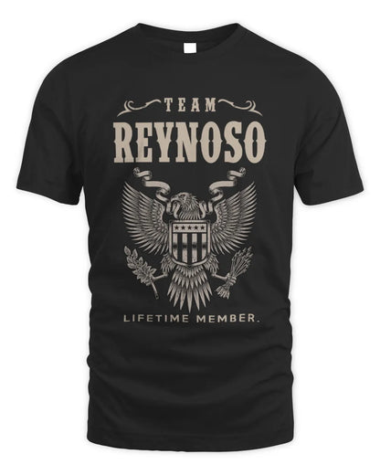 REYNOSO TP06-K82 – Personalized Classic Style Apparel “Team NAME Lifetime Member” - Unisex Standard T-Shirt - Black