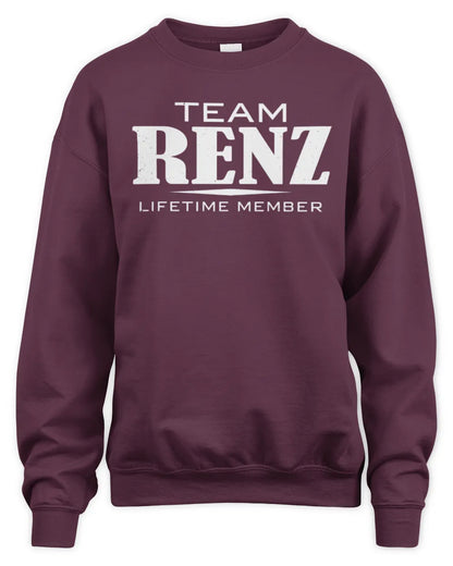 RENZ BL62-K4-128 - Personalized “Team NAME Lifetime Member” - Unisex Sweatshirt - Maroon