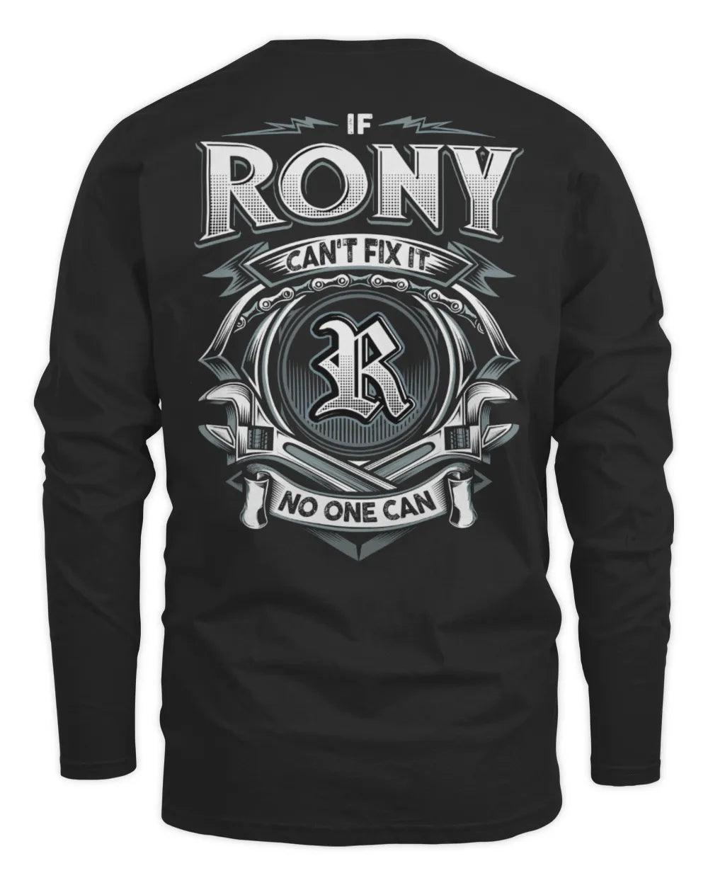 RONY AP81-K4-626 - Personalized Ahmed Quote Apparel “If Ahmed Can't Fix It, No One Can” - Men's Long Sleeved T-Shirt - Black