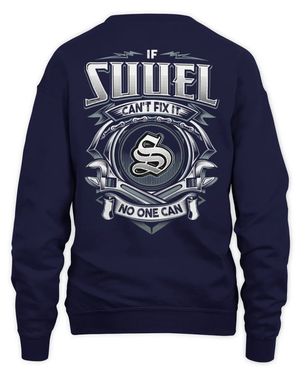 SUUEL AP81-K4-626 - Personalized Ahmed Quote Apparel “If Ahmed Can't Fix It, No One Can” - Unisex Sweatshirt - Navy
