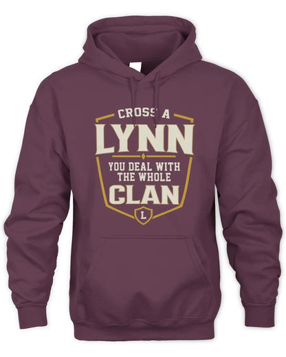 LYNN NT1-K008 Cross A/An NAME, You Deal With the Whole Clan | Personalized Vintage T-Shirt - Unisex Hoodie - Maroon