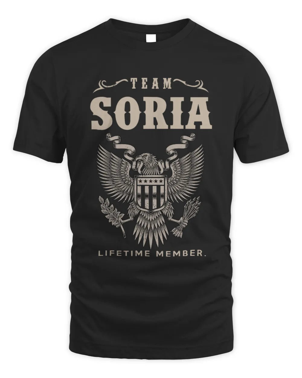 SORIA TP06-K82 – Personalized Classic Style Apparel “Team NAME Lifetime Member” - Unisex Standard T-Shirt - Black
