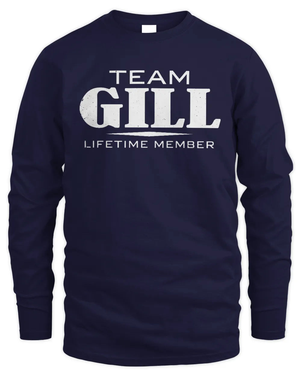 GILL BL62-K4-128 - Personalized “Team NAME Lifetime Member” - Men's Long Sleeved T-Shirt - Navy