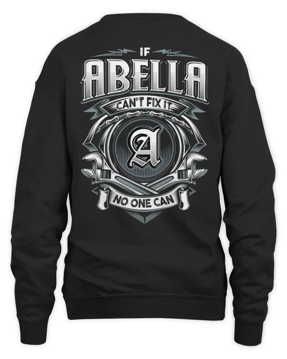 ABELLA AP81-K4-626 - Personalized Ahmed Quote Apparel “If Ahmed Can't Fix It, No One Can” - Unisex Sweatshirt - Black