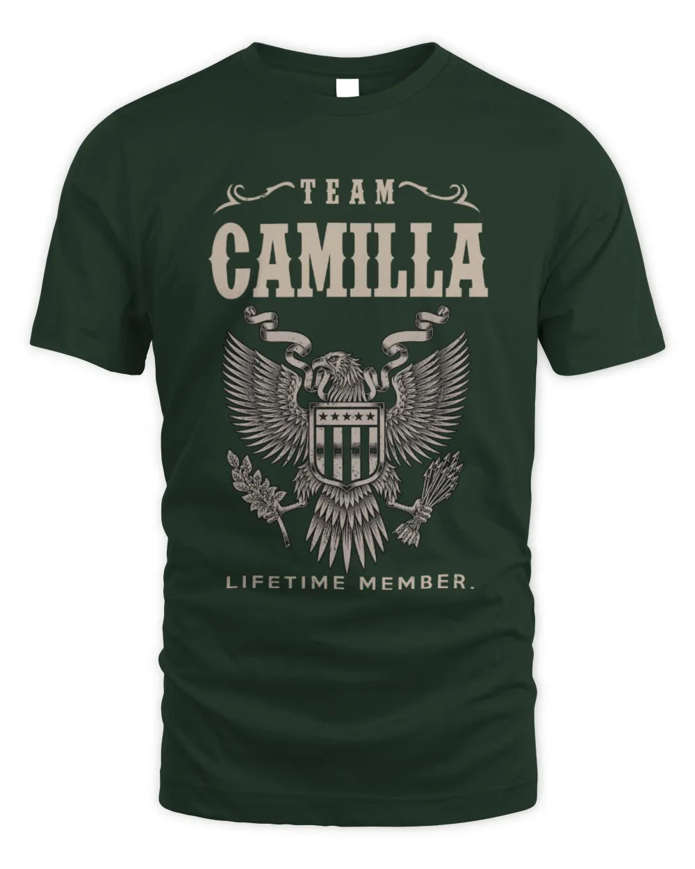 CAMILLA TP06-K82 – Personalized Classic Style Apparel “Team NAME Lifetime Member” - Unisex Standard T-Shirt - Forest Green