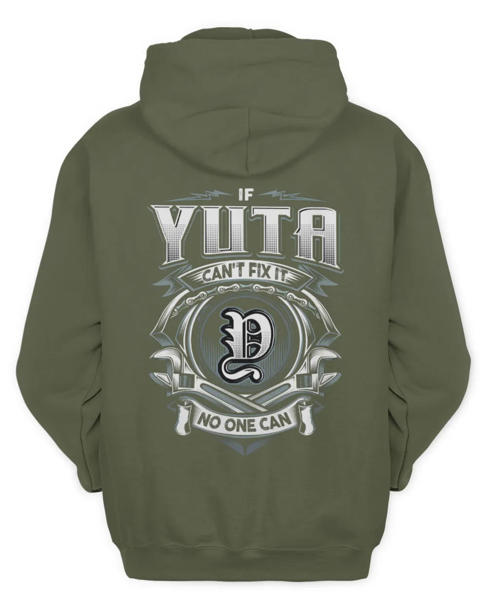 YUTA AP81-K4-626 - Personalized Ahmed Quote Apparel “If Ahmed Can't Fix It, No One Can” - Unisex Hoodie - Military Green