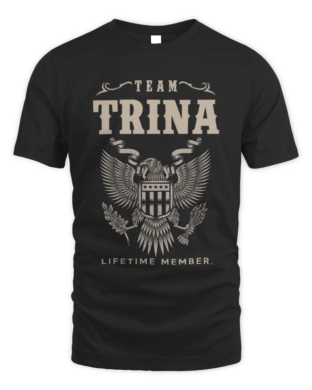 TRINA TP06-K82 – Personalized Classic Style Apparel “Team NAME Lifetime Member” - Unisex Standard T-Shirt - Black
