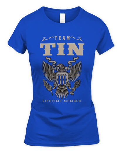 TIN TP06-K82 – Personalized Classic Style Apparel “Team NAME Lifetime Member” - Women's Standard T-Shirt - Royal