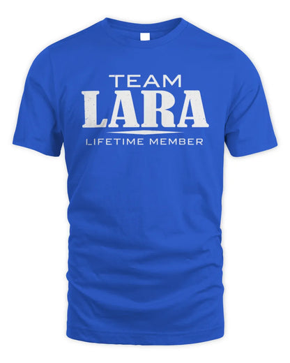 LARA BL62-K4-128 - Personalized “Team NAME Lifetime Member” - Unisex Standard T-Shirt - Royal