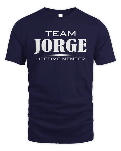 JORGE BL62-K4-128 - Personalized “Team NAME Lifetime Member” - Unisex Standard T-Shirt - Navy