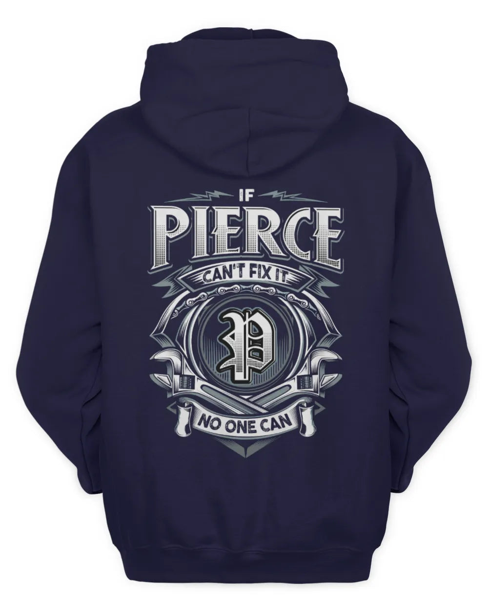 PIERCE AP81-K4-626 - Personalized Ahmed Quote Apparel “If Ahmed Can't Fix It, No One Can” - Unisex Hoodie - Navy