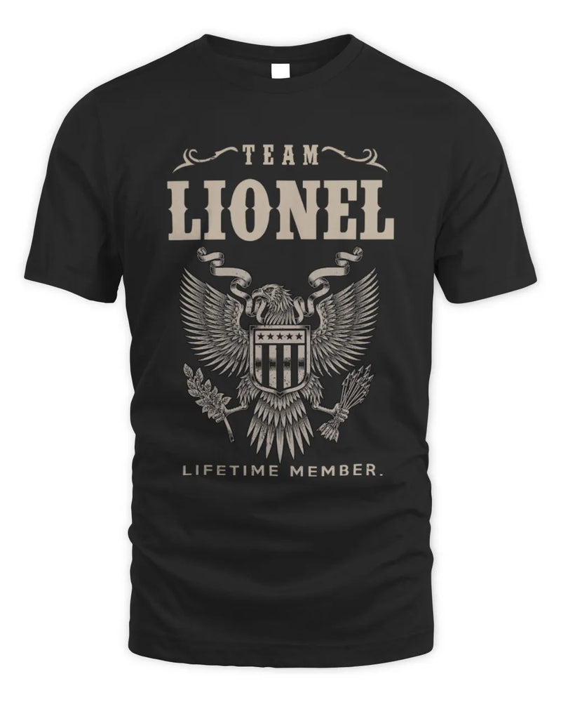 LIONEL TP06-K82 – Personalized Classic Style Apparel “Team NAME Lifetime Member” - Unisex Standard T-Shirt - Black