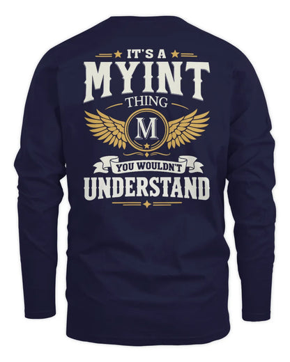 MYINT KT06-M008 It’s a [NAME] Thing – You Wouldn’t Understand | Personalized Vintage T-Shirt - Men's Long Sleeved T-Shirt - Navy