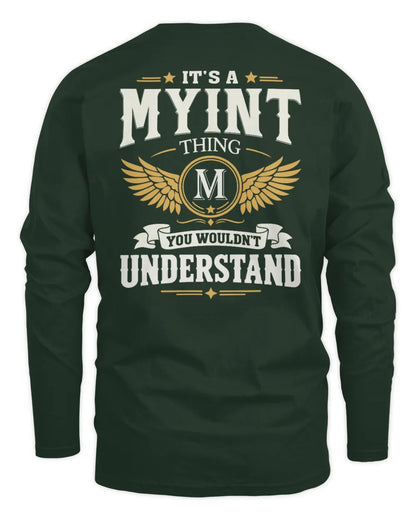 MYINT KT06-M008 It’s a [NAME] Thing – You Wouldn’t Understand | Personalized Vintage T-Shirt - Men's Long Sleeved T-Shirt - Forest Green