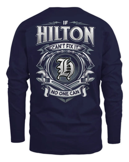 HILTON AP81-K4-626 - Personalized Ahmed Quote Apparel “If Ahmed Can't Fix It, No One Can” - Men's Long Sleeved T-Shirt - Navy