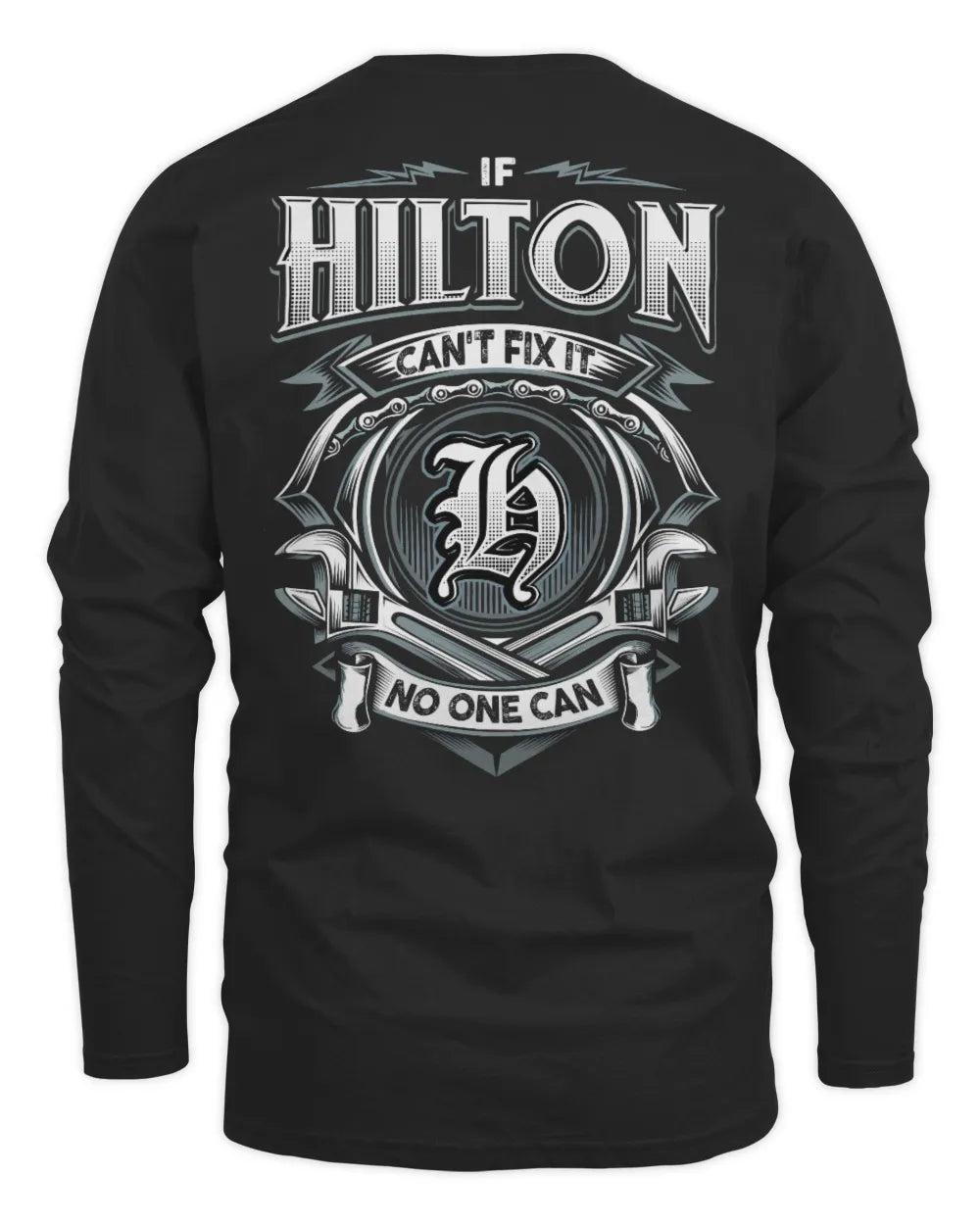 HILTON AP81-K4-626 - Personalized Ahmed Quote Apparel “If Ahmed Can't Fix It, No One Can” - Men's Long Sleeved T-Shirt - Black