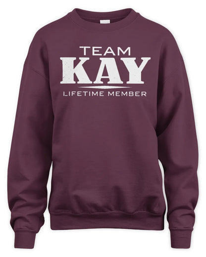 KAY BL62-K4-128 - Personalized “Team NAME Lifetime Member” - Unisex Sweatshirt - Maroon