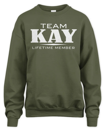 KAY BL62-K4-128 - Personalized “Team NAME Lifetime Member” - Unisex Sweatshirt - Military Green
