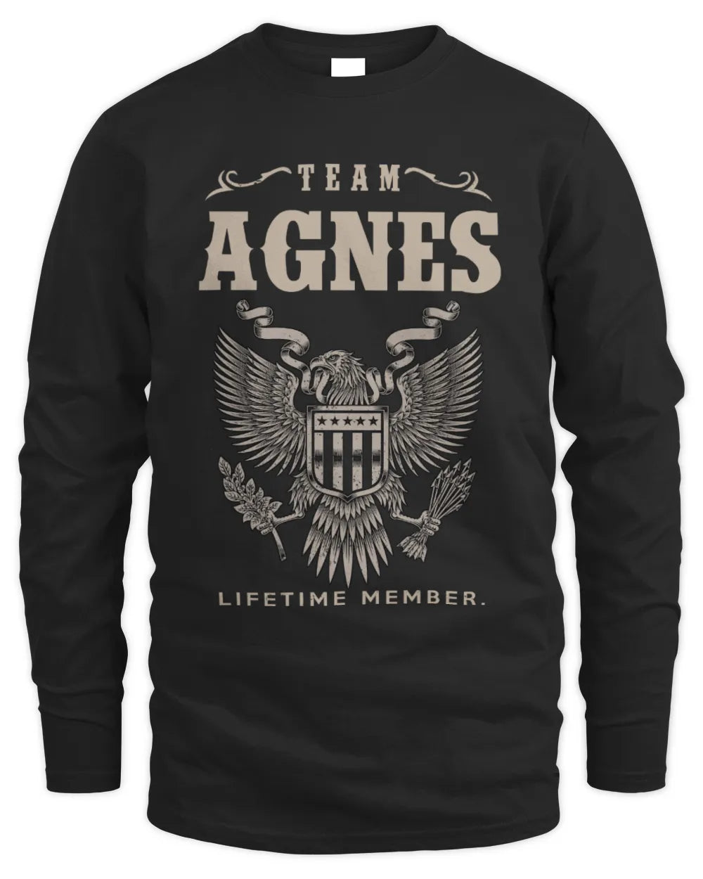 AGNES TP06-K82 – Personalized Classic Style Apparel “Team NAME Lifetime Member” - Men's Long Sleeved T-Shirt - Black