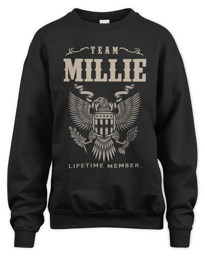 MILLIE TP06-K82 – Personalized Classic Style Apparel “Team NAME Lifetime Member” - Unisex Sweatshirt - Black