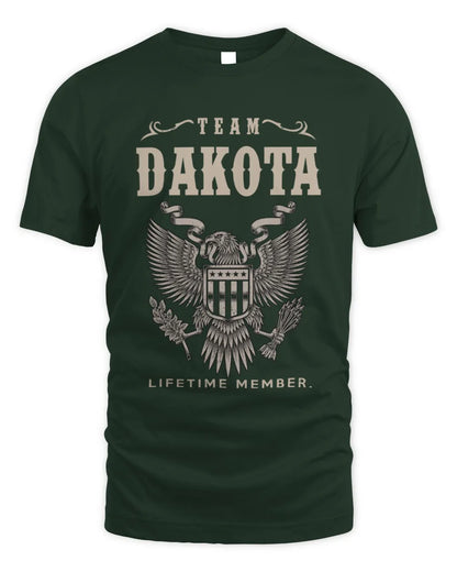 DAKOTA TP06-K82 – Personalized Classic Style Apparel “Team NAME Lifetime Member” - Unisex Standard T-Shirt - Forest Green